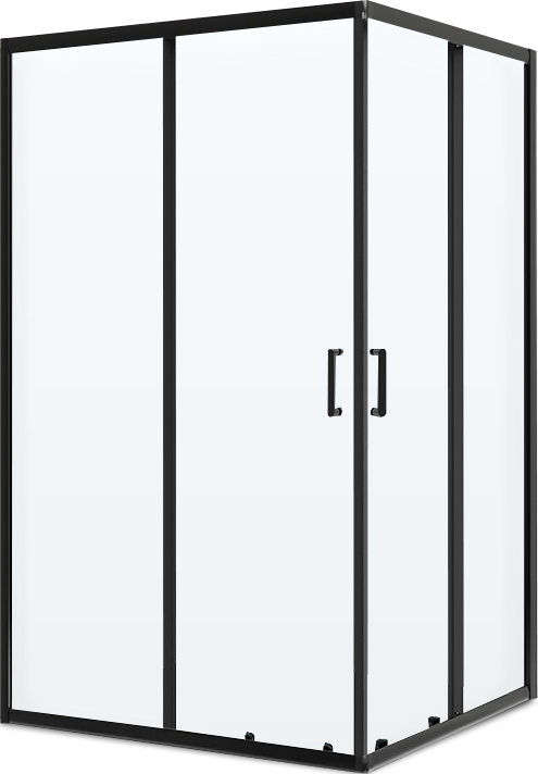Душевой уголок BelBagno Uno -195 AH 2 120/90 C Nero профиль черный, стекло прозрачное