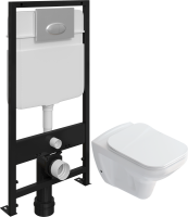 Комплект Унитаз подвесной STWORKI Дублин SETK3504-0605-001-1-6000 с микролифтом + Инсталляция EWRIKA ProLT 0026-2020 + Кнопка 0050 хром матовый