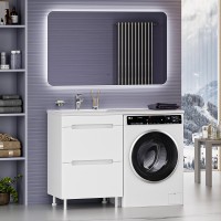 Мебель для ванной комнаты Misty Байкал 55 L для стиральной машины, белая