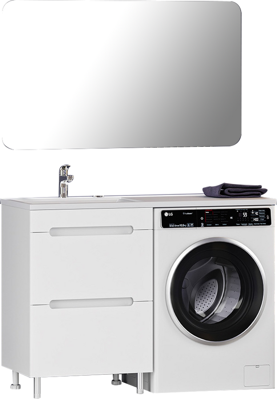 Мебель для ванной комнаты Misty Байкал 55 L для стиральной машины, белая