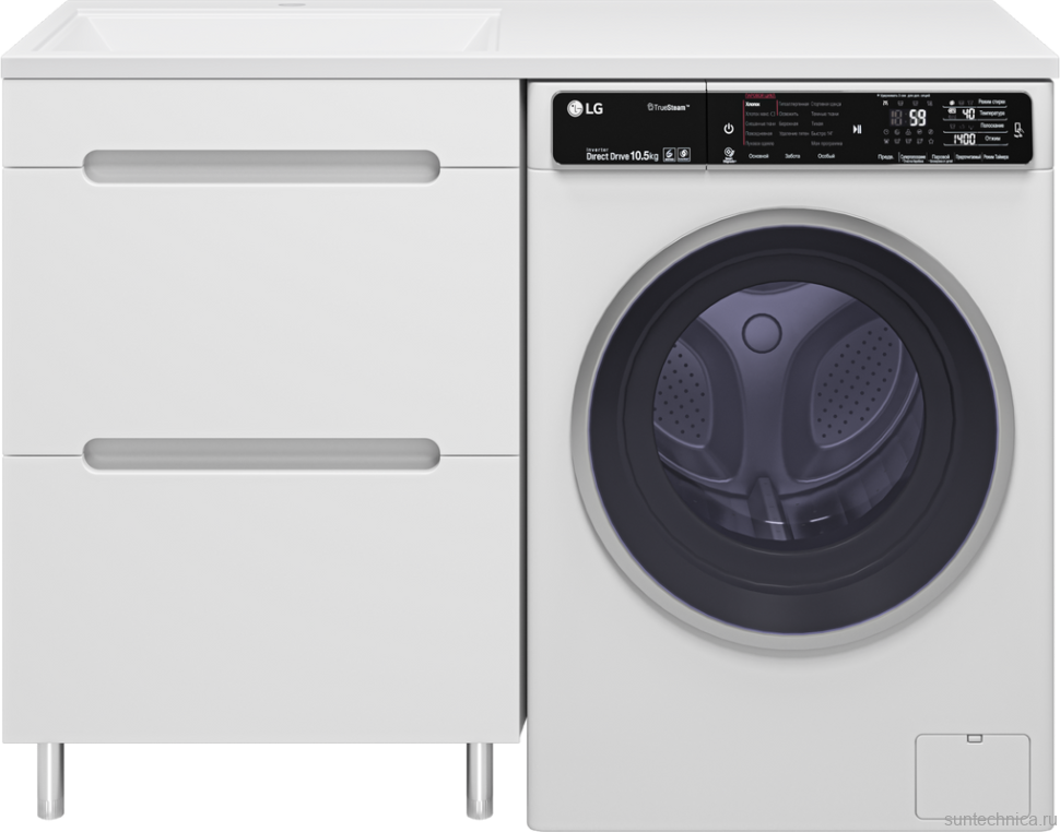 Мебель для ванной комнаты Misty Байкал 55 L для стиральной машины, белая