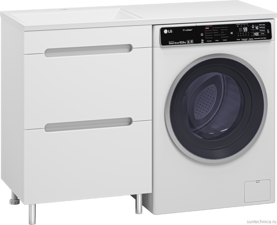 Мебель для ванной комнаты Misty Байкал 55 L для стиральной машины, белая