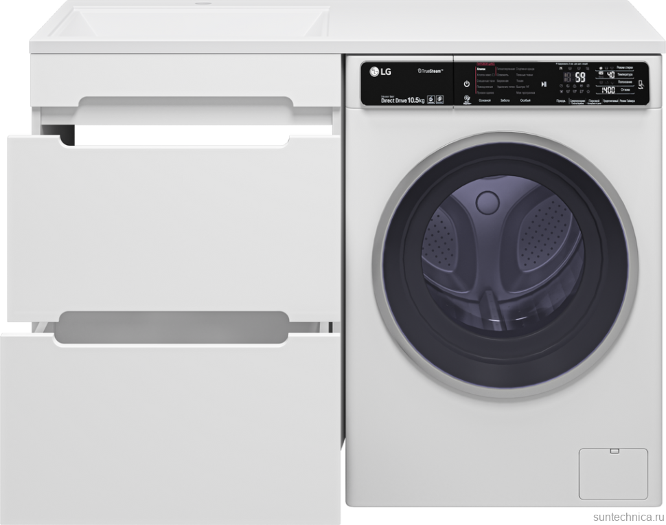 Мебель для ванной комнаты Misty Байкал 55 L для стиральной машины, белая