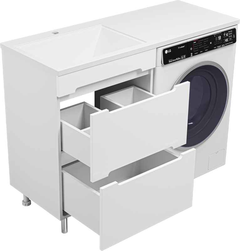 Мебель для ванной комнаты Misty Байкал 55 L для стиральной машины, белая