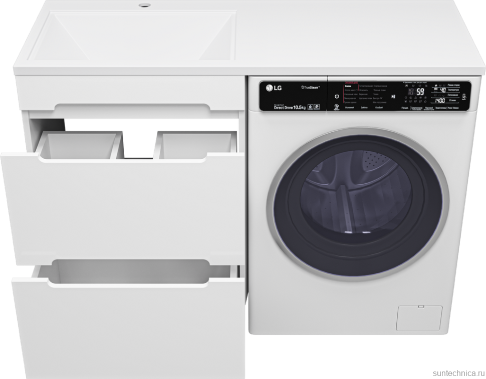 Мебель для ванной комнаты Misty Байкал 55 L для стиральной машины, белая