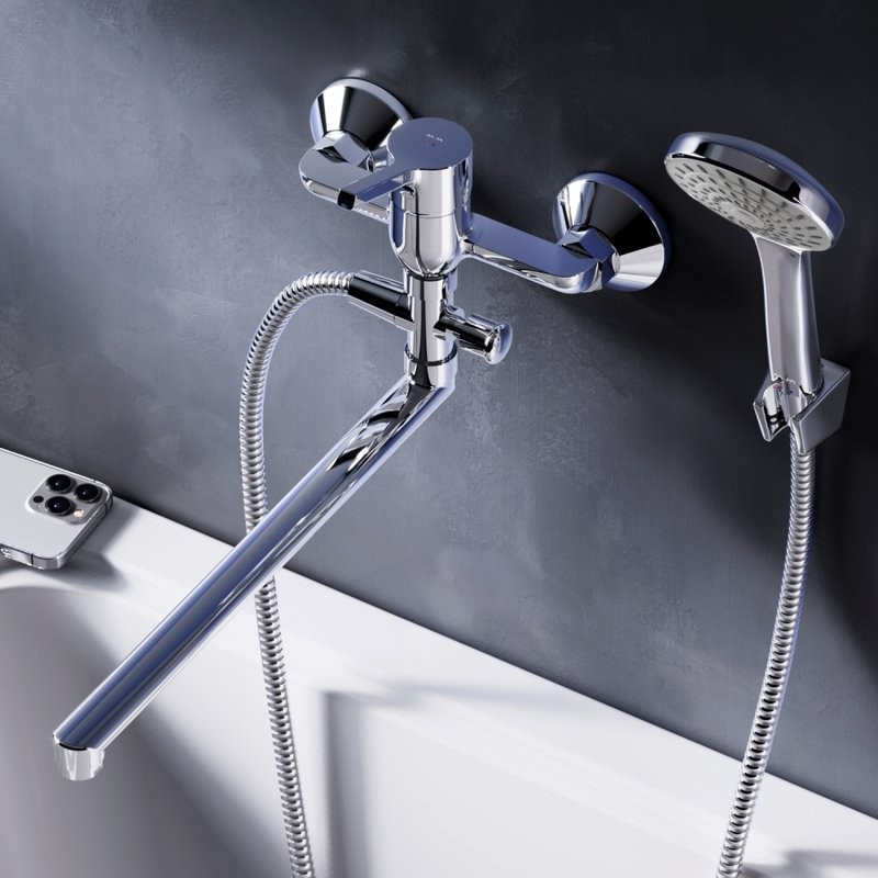 Смеситель с длинным изливом для ванны AM.PM X-Joy S F85B90100 хром