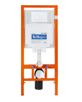 Комплект Унитаз подвесной BelBagno Due BB3103CHR/SC безободковый, с микролифтом, инсталляция BB002-80 с кнопкой BB014-SR-BIANCO