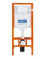 Комплект Унитаз подвесной BelBagno Due BB3103CHR/SC безободковый, с микролифтом, инсталляция BB002-80 с кнопкой BB014-SR-BIANCO