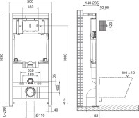 Комплект Унитаз подвесной BelBagno Due BB3103CHR/SC безободковый, с микролифтом, инсталляция BB002-80 с кнопкой BB014-SR-BIANCO