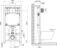 Комплект Унитаз подвесной BelBagno Due BB3103CHR/SC безободковый, с микролифтом, инсталляция BB002-80 с кнопкой BB014-SR-BIANCO