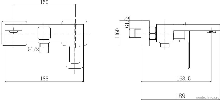 Смеситель для ванны с душем Fashun A53017 сатин