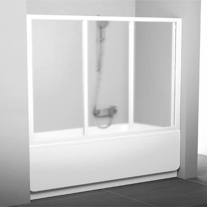 Шторка на ванну Ravak Supernova AVDP3-180 профиль белый, стекло матовое