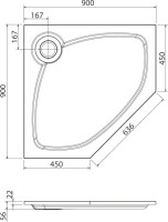 Поддон для душа Cezares Tray TRAY-S-P-90-56-W 90x90
