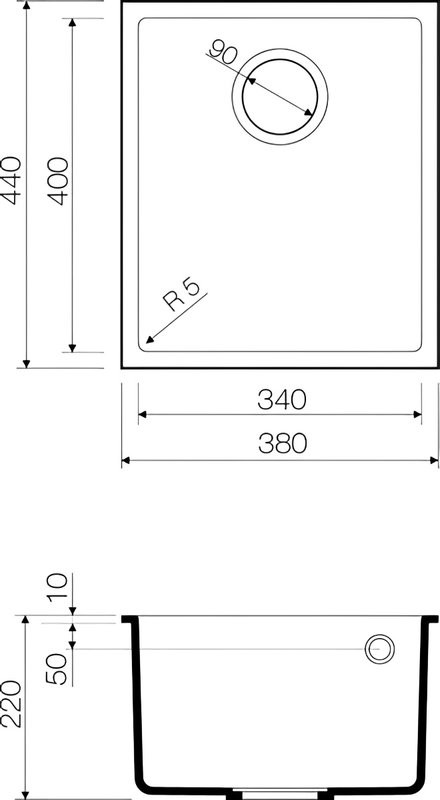 Комплект Мойка Omoikiri Bosen 38-U-BL черная + Измельчитель Nagare slim 500