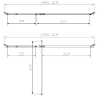 Душевая дверь в нишу Vincea Slim-N VDP-4SN100CLB 100x195, профиль черный матовый