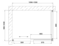 Душевой уголок Vegas Glass ZP+ZPV 130*100 08 01 профиль глянцевый хром, стекло прозрачное