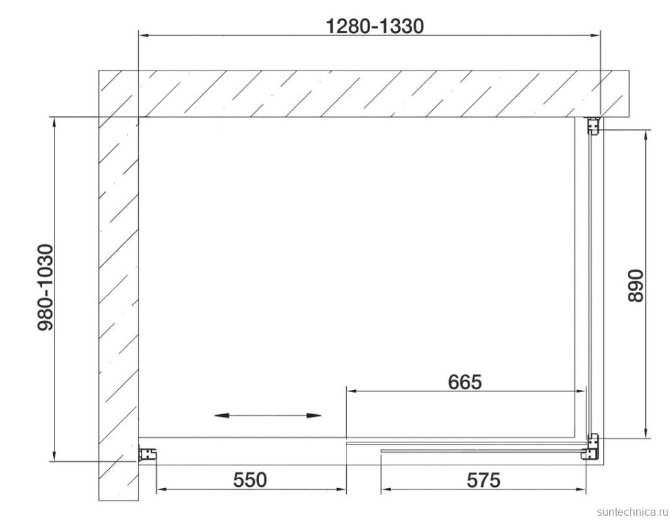 Душевой уголок Vegas Glass ZP+ZPV 130*100 08 01 профиль глянцевый хром, стекло прозрачное