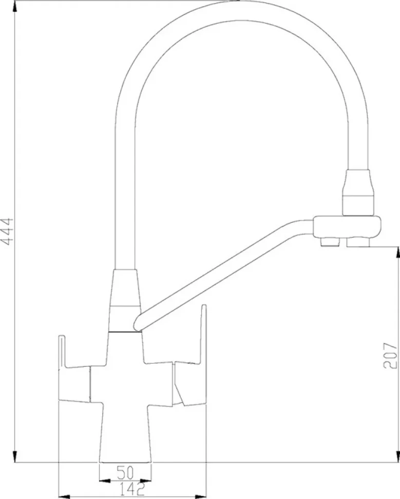 Смеситель для кухни Steel Hammer SH 903-6 Black Br с гибким изливом