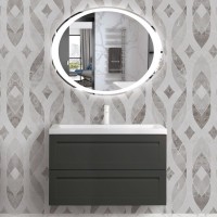 Тумба под раковину Art&Max Platino 90, подвесная, серый матовый