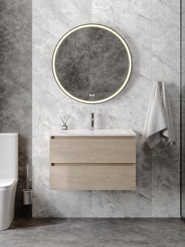 Тумба с раковиной Teymi Laina 80 светлый дуб