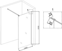 Душевая перегородка Niagara Nova NG-643-10 GOLD 100x195 профиль золото, стекло прозрачное