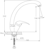 Смеситель для кухни Haiba HB15 HB4115-2 крепление на гайке