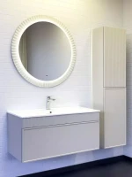 Зеркало круглое Comforty Мадрид 70 сенсорное, с подсветкой, серый шёлк