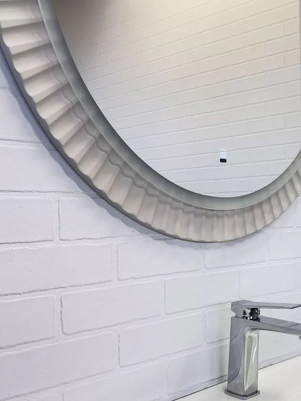 Зеркало круглое Comforty Мадрид 70 сенсорное, с подсветкой, серый шёлк