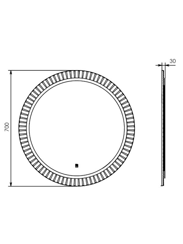 Зеркало круглое Comforty Мадрид 70 сенсорное, с подсветкой, серый шёлк