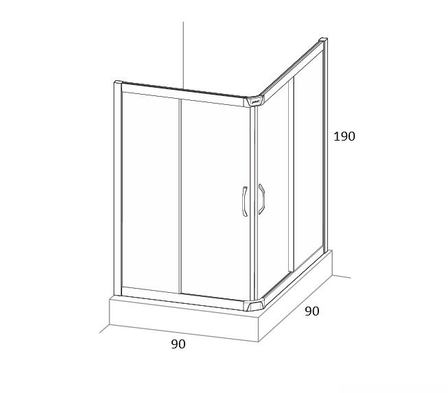 Душевой уголок Huppe X1 KY K K2S2 T 90х90, матовый черный