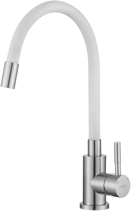 Смеситель для кухни ESKO Snake K44 W хром, белый, с гибким изливом
