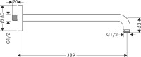 Кронштейн для верхнего душа Hansgrohe 27413670 матовый черный