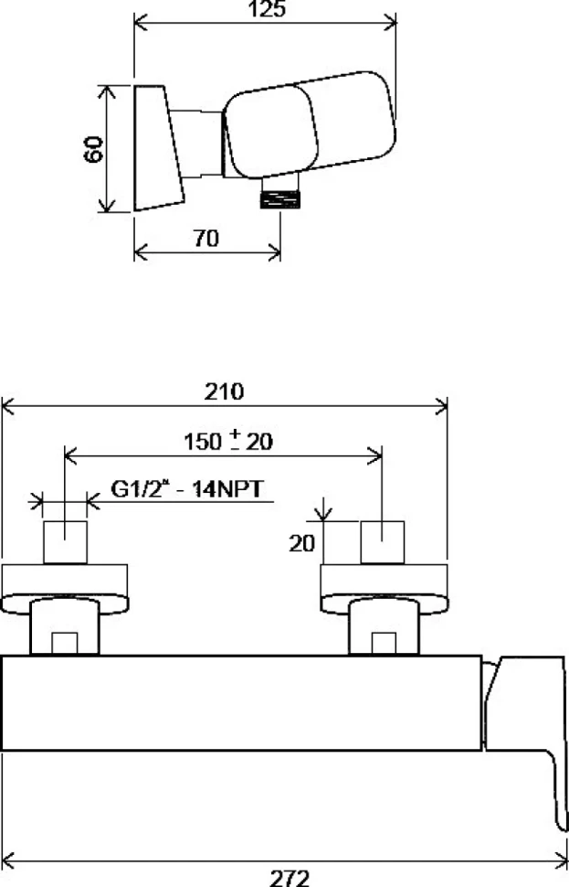 Смеситель для душа Ravak 10° Free X070153 черный матовый