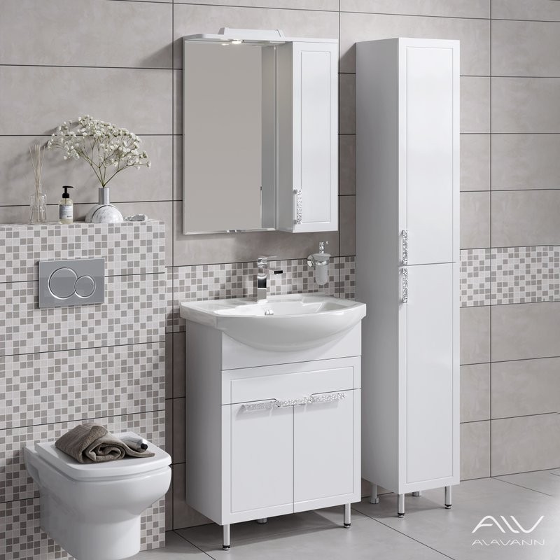 Тумба с раковиной Alavann Vittoria 65 напольная, белая