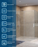 Душевой уголок BelBagno Soft Close-1 AH-1-150/100-C-Cr профиль хром