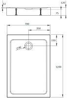 Поддон для душа Radaway Doros F Compact 120x70 с сифоном