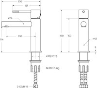 Смеситель Cezares Relax RELAX-LS2-GM оружейная сталь Смеситель Cezares Relax RELAX-LS2-GM оружейная сталь
