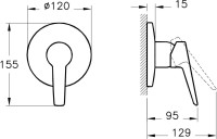 Гигиенический душ VitrA A49271EXP со смесителем, С ВНУТРЕННЕЙ ЧАСТЬЮ