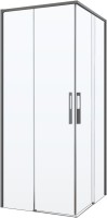 Душевой уголок Vincea Ultima VSS-7UL9010CLGM 90х100 см, профиль вороненая сталь, стекло прозрачное