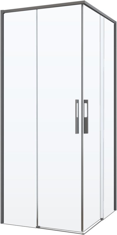 Душевой уголок Vincea Ultima VSS-7UL9010CLGM 90х100 см, профиль вороненая сталь, стекло прозрачное