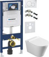Комплект Унитаз подвесной Vincea Vito + Крепления Geberit Duofix 111.815.00.1 к стене + Звукоизоляция + Инсталляция UP 320 111.300.00.5 + Кнопка Sigma 01 115.770.11.5 белая