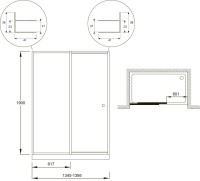 Душевая дверь в нишу Jacob Delafon Serenity 140 профиль хром