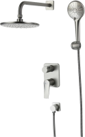 Душевой комплект Lemark Bronx LM3729GM С ВНУТРЕННЕЙ ЧАСТЬЮ, графит