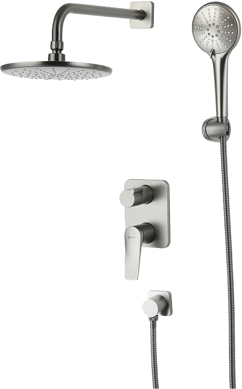 Душевой комплект Lemark Bronx LM3729GM С ВНУТРЕННЕЙ ЧАСТЬЮ, графит
