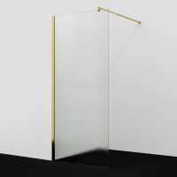Душевая перегородка Wasserkraft Rur 30W 90 см, профиль глянцевое золото, стекло текстурное