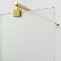 Душевая перегородка Wasserkraft Rur 30W 90 см, профиль глянцевое золото, стекло текстурное