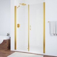 Душевая дверь в нишу Vegas Glass EP-F-2 130 09 01 R профиль золото, стекло прозрачное