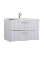 Тумба с раковиной BelBagno Due 80 ручки хром полированный, белый металлик