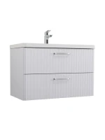 Тумба с раковиной BelBagno Due 80 ручки хром полированный, белый металлик