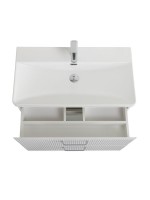 Тумба с раковиной BelBagno Due 80 ручки хром полированный, белый металлик